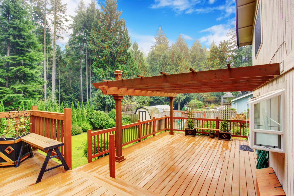 Walkout deck with attached pergola deck building trends